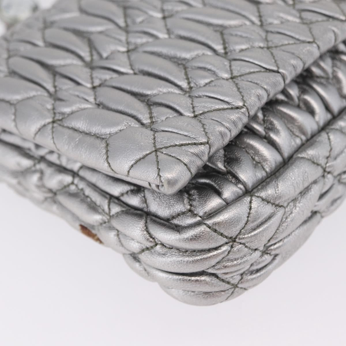 Miu Miu Crystal Clutch Matelasse Leather, Silver, Leather, Clutch