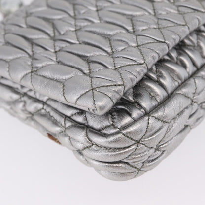 Miu Miu Crystal Clutch Matelasse Leather, Silver, Leather, Clutch