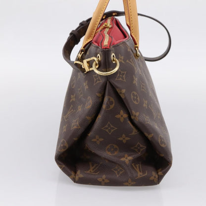 Louis Vuitton Pallas Monogram Canvas with Leather, Brown, Canvas, Tote Bag
