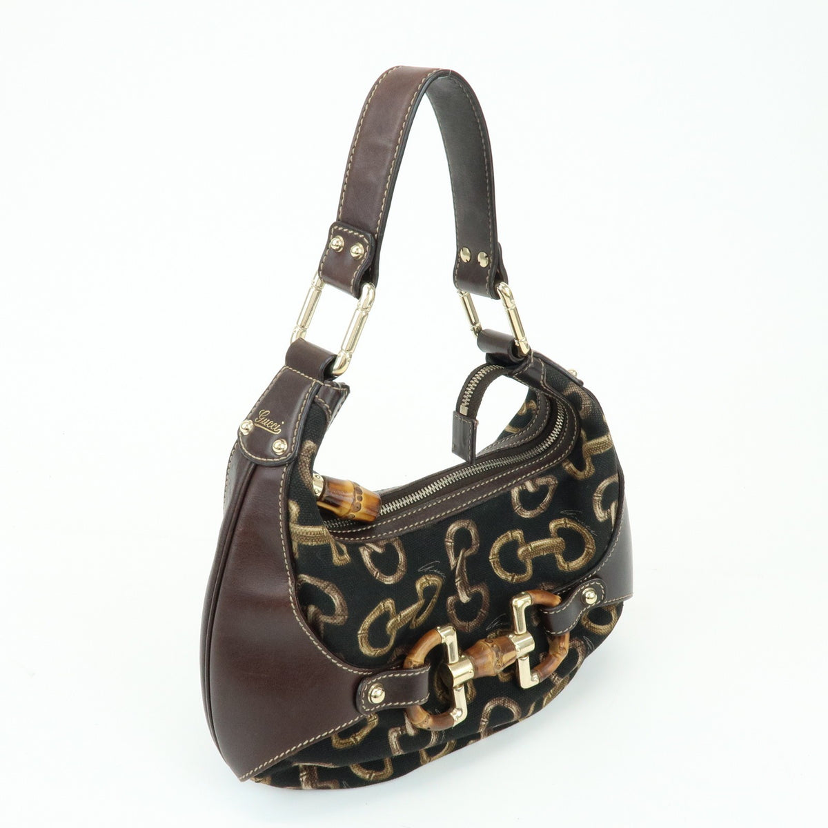 Gucci Horsebit GG Canvas and Leather, Brown, Canvas, Tote Bag
