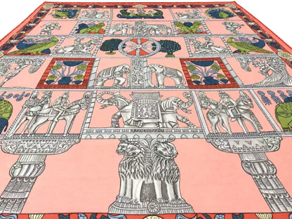 Hermes Carré 40 TORANA 40, Pink, Silk, Scarf