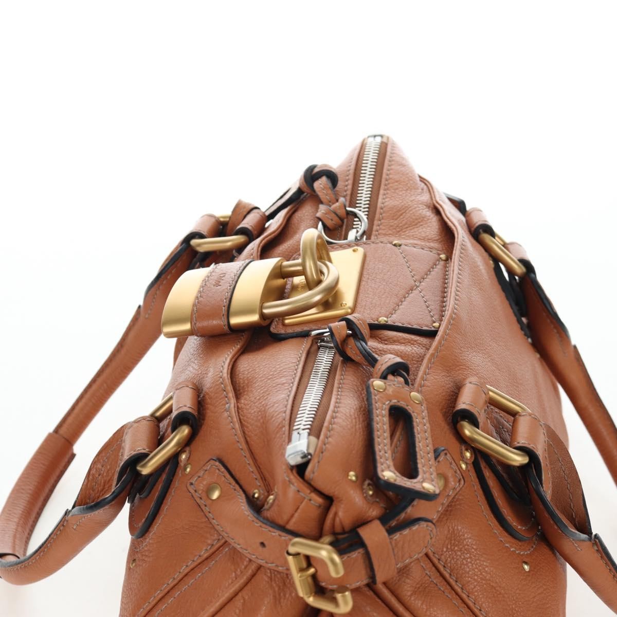 Chloe Paddington Leather, Brown, Leather, Tote Bag