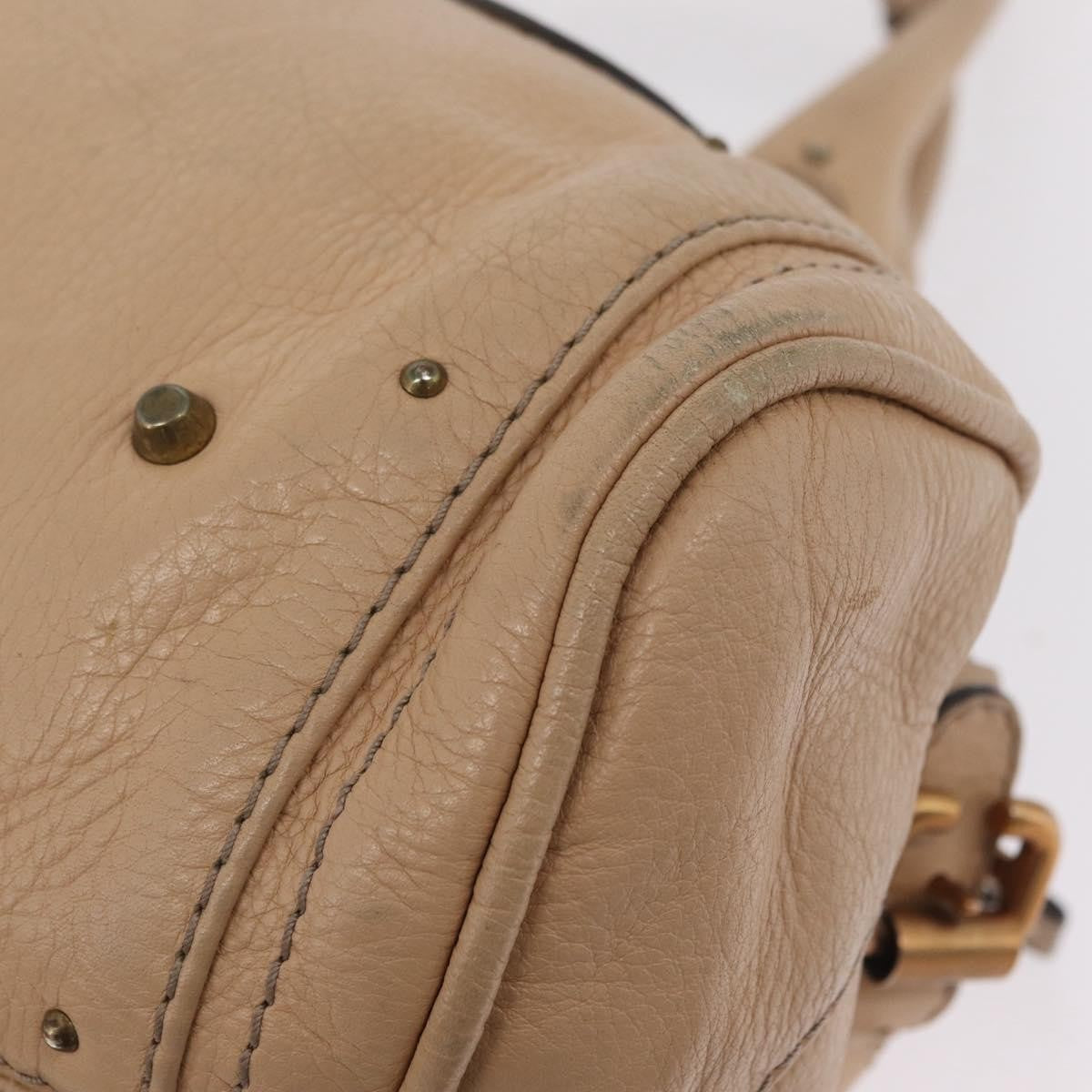 Chloe Paddington Lock Leather, Beige, Leather, Handbag