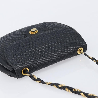 Bally Vintage Quilted Leather, Black, Leather, Shoulder Bag