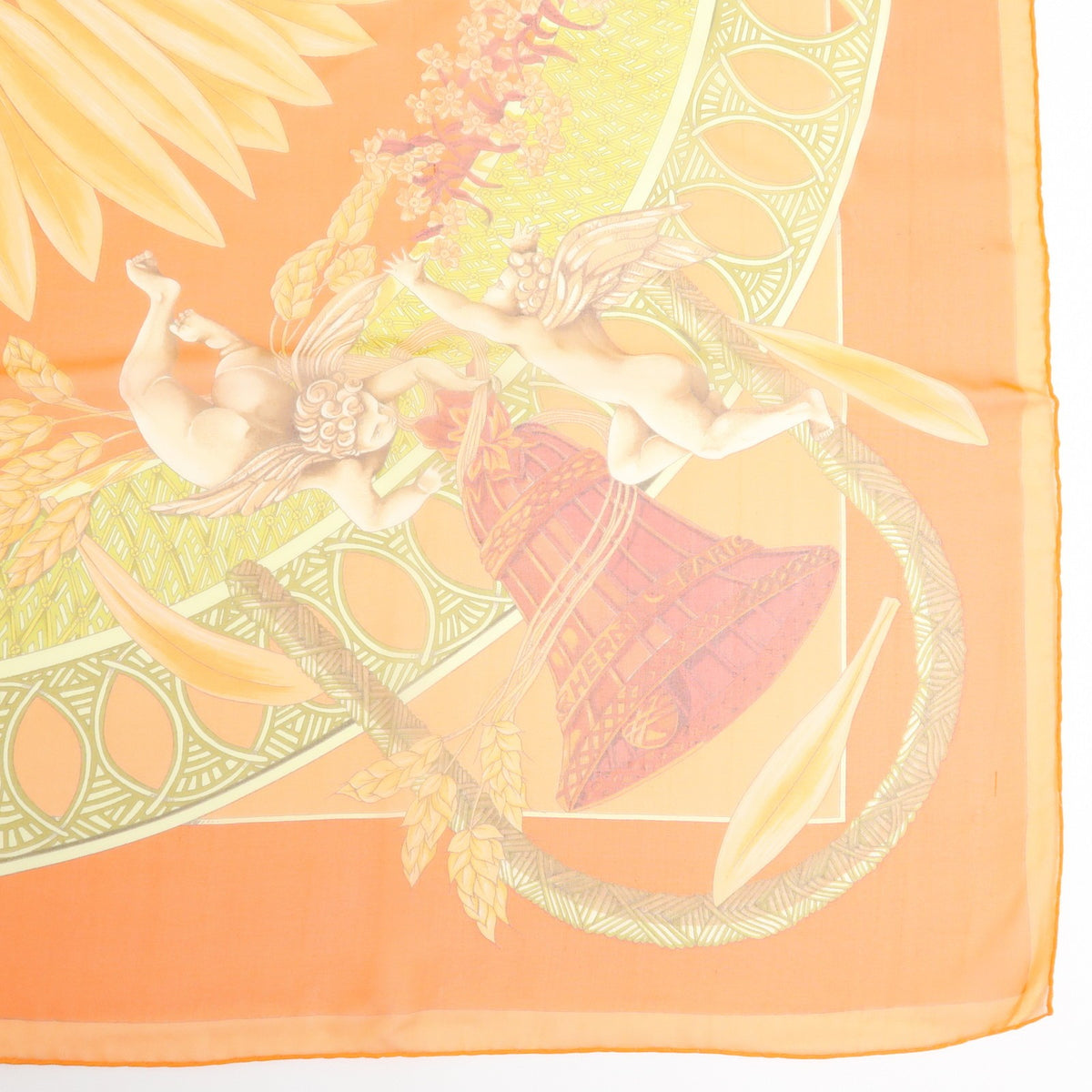 Chanel Carré 90 Silk, Orange, Silk, Scarf
