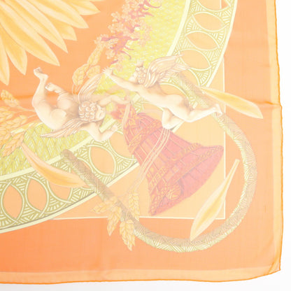 Chanel Carré 90 Silk, Orange, Silk, Scarf