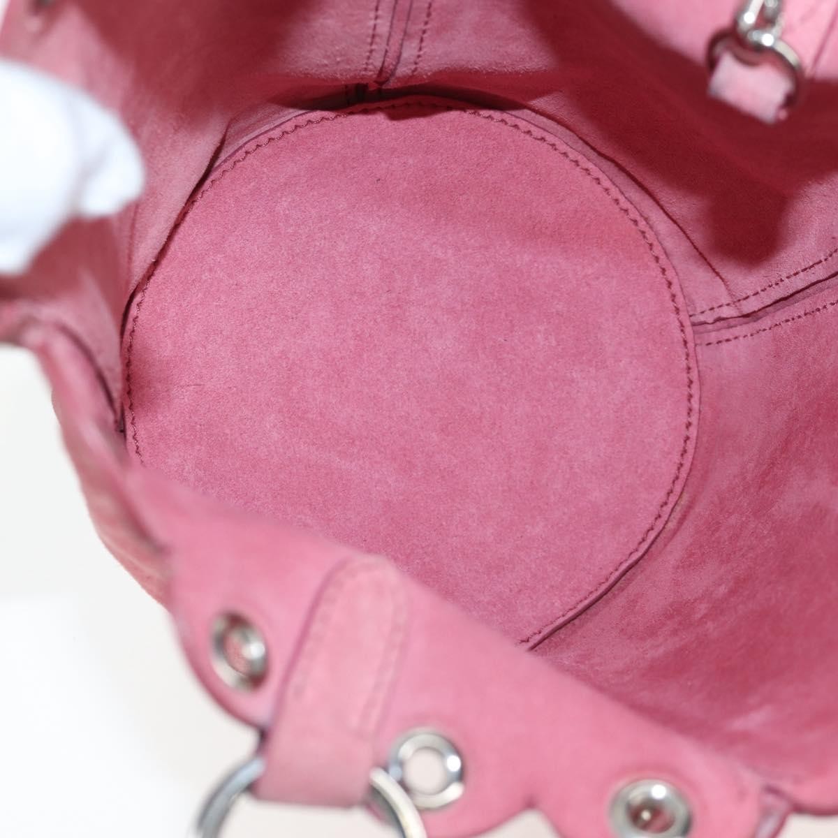 Miu Miu Convertible Bucket Leather with Applique, Pink, Suede, Handbag