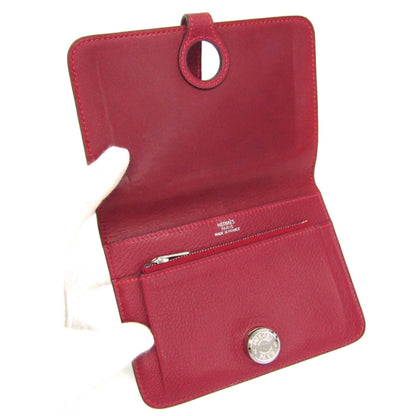 Hermes Dogon Compact Leather, Red, Leather, Wallet