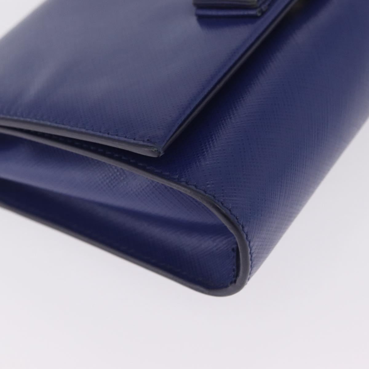Salvatore Ferragamo Vala Chain Leather, Blue, Leather, Shoulder Bag