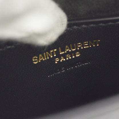 Saint Laurent Le 5 a 7 Vertical Leather, Black, Leather, Shoulder Bag