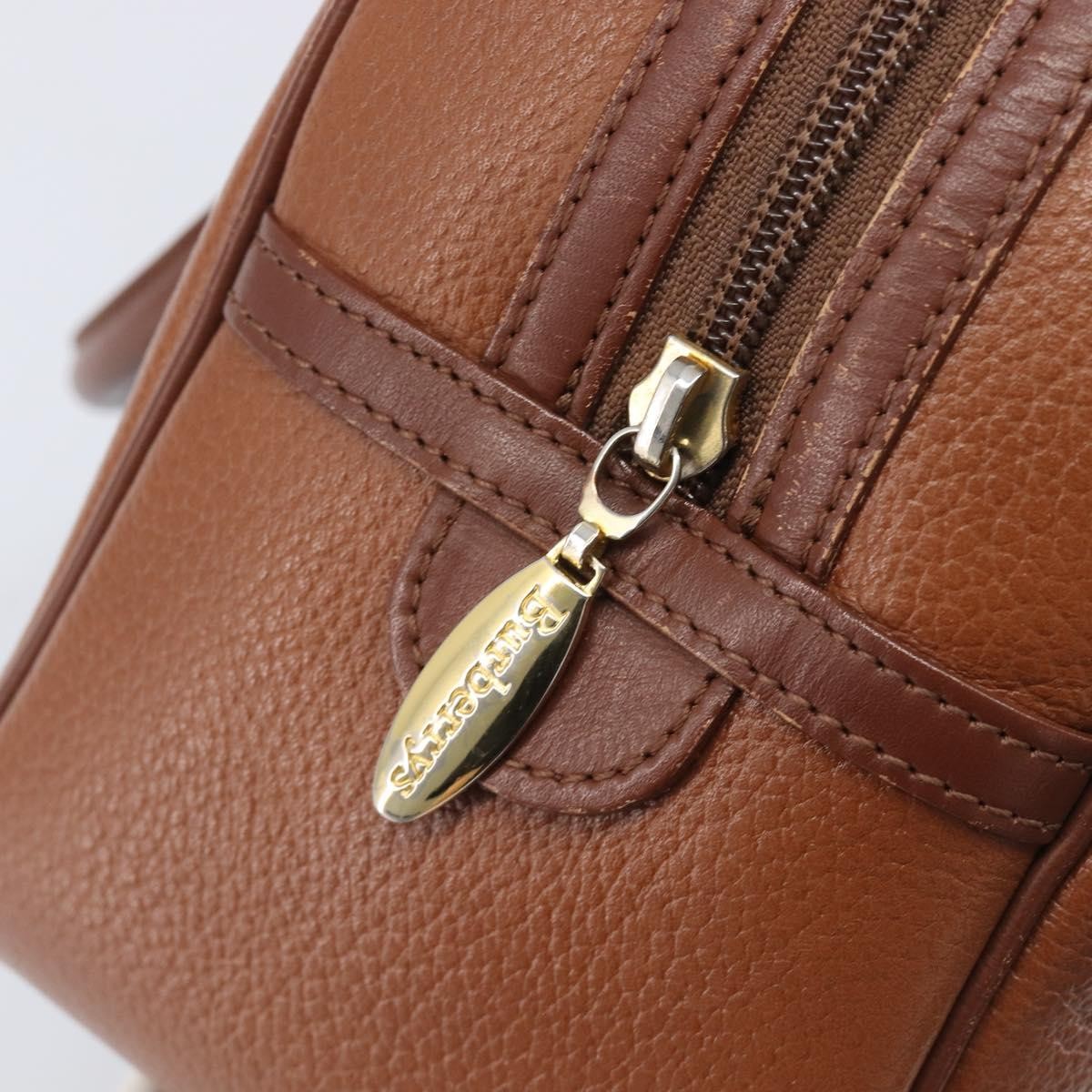 Burberry Vintage Boston Leather, Brown, Leather, Handbag