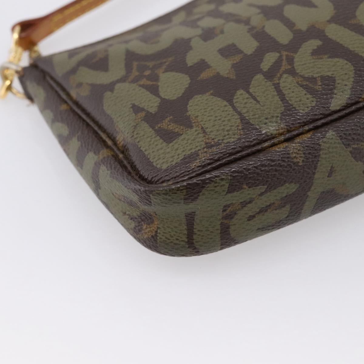 Louis Vuitton Pochette Accessoires Limited Edition Monogram Graffiti, Khaki, Canvas, Clutch