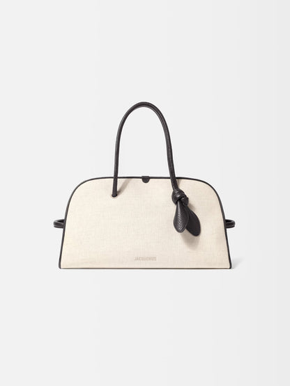 Jacquemus TURISMO linen, BEIGE, LINEN, Handbag