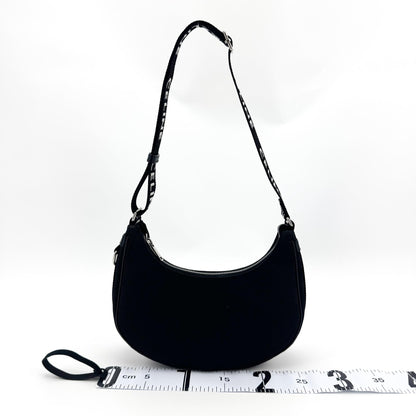 Celine Ava Triomphe Coated Canvas, Black, Textile, Handbag