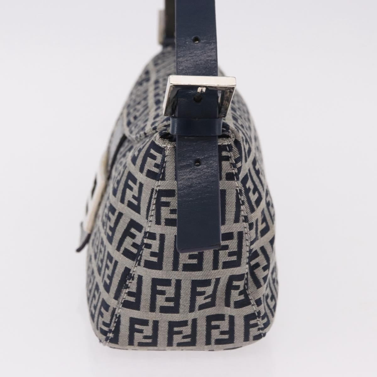 Fendi Baguette Zucchino Canvas, Navy, Canvas, Handbag
