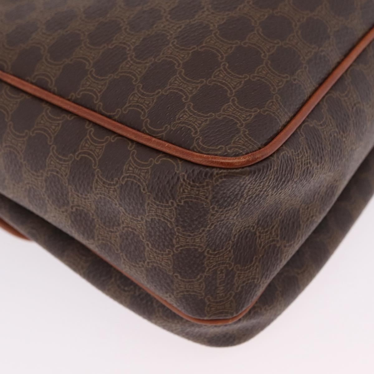 Celine Macadam Shoulder Canvas, Brown, Canvas, Crossbody Bag