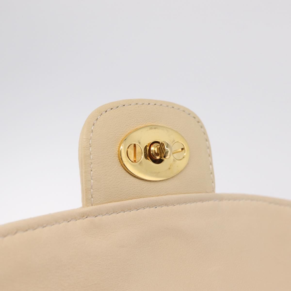Bally Vintage Chain Quilted Leather, Neutral, Leather, Shoulder Bag