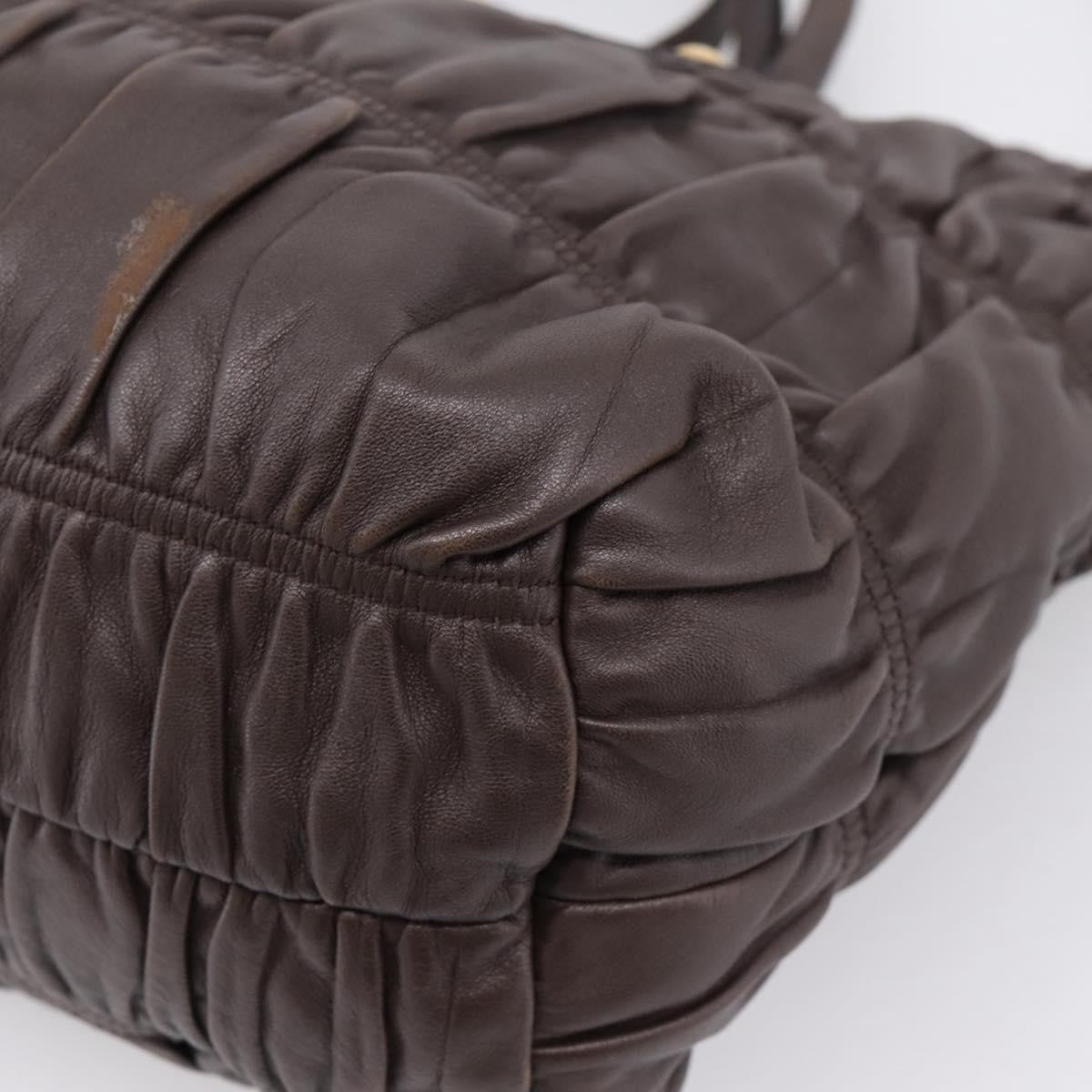 Prada Gaufre Nappa Leather, Brown, Leather, Tote Bag