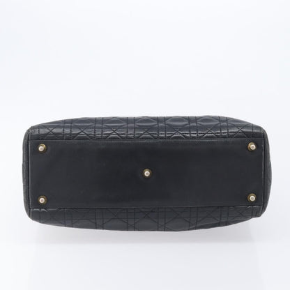 Christian Dior Vintage Lady Dior Cannage Quilt Lambskin, Black, Leather, Handbag