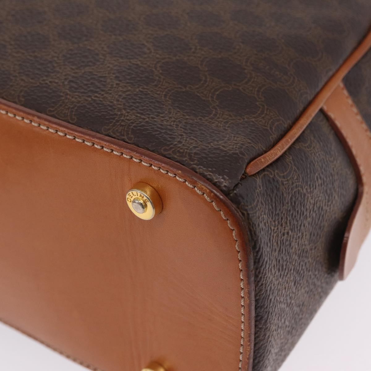 Celine Vintage Handbag Toile Céline, Brown, Canvas, Handbag