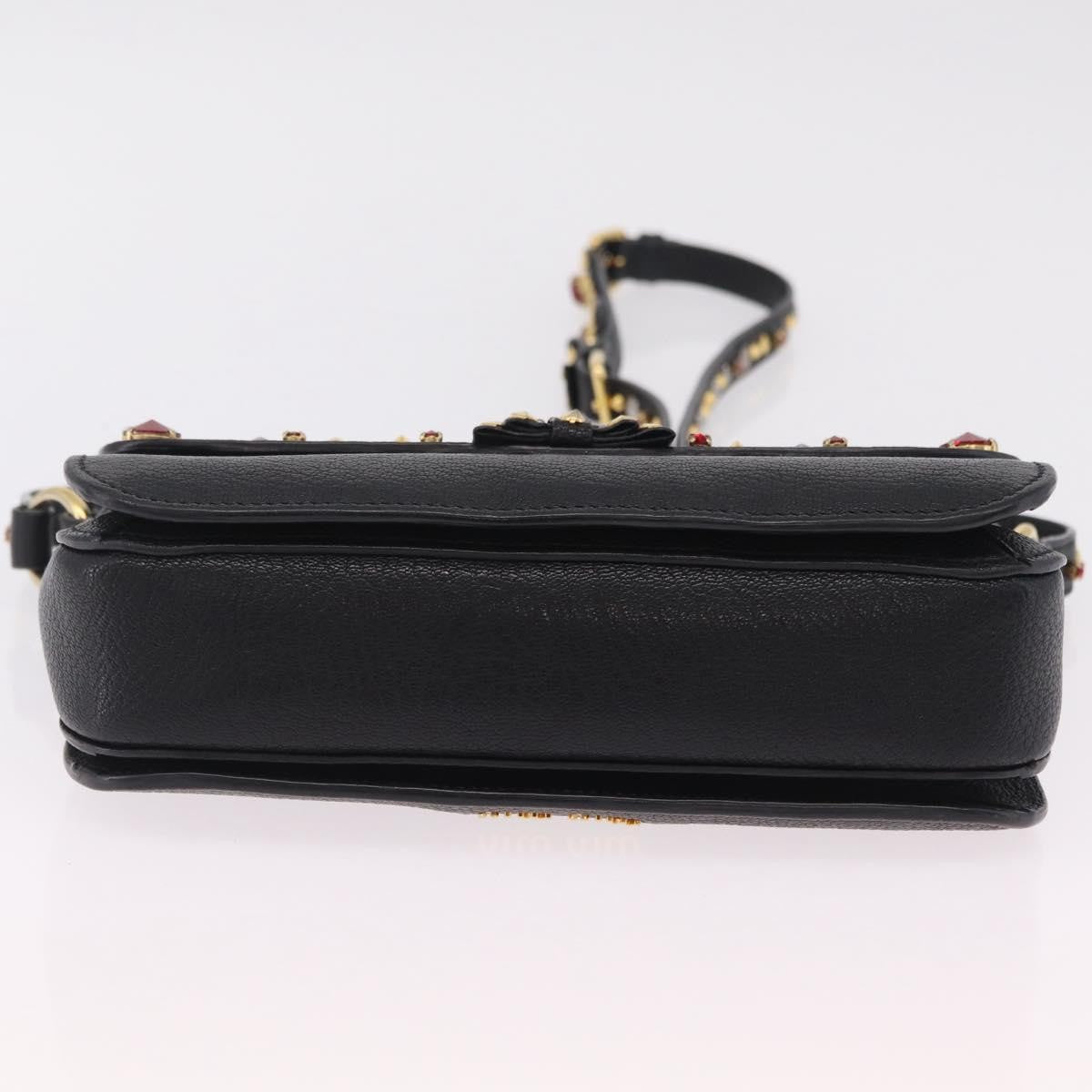 Miu Miu Shoulder Leather, Black, Leather, Shoulder Bag