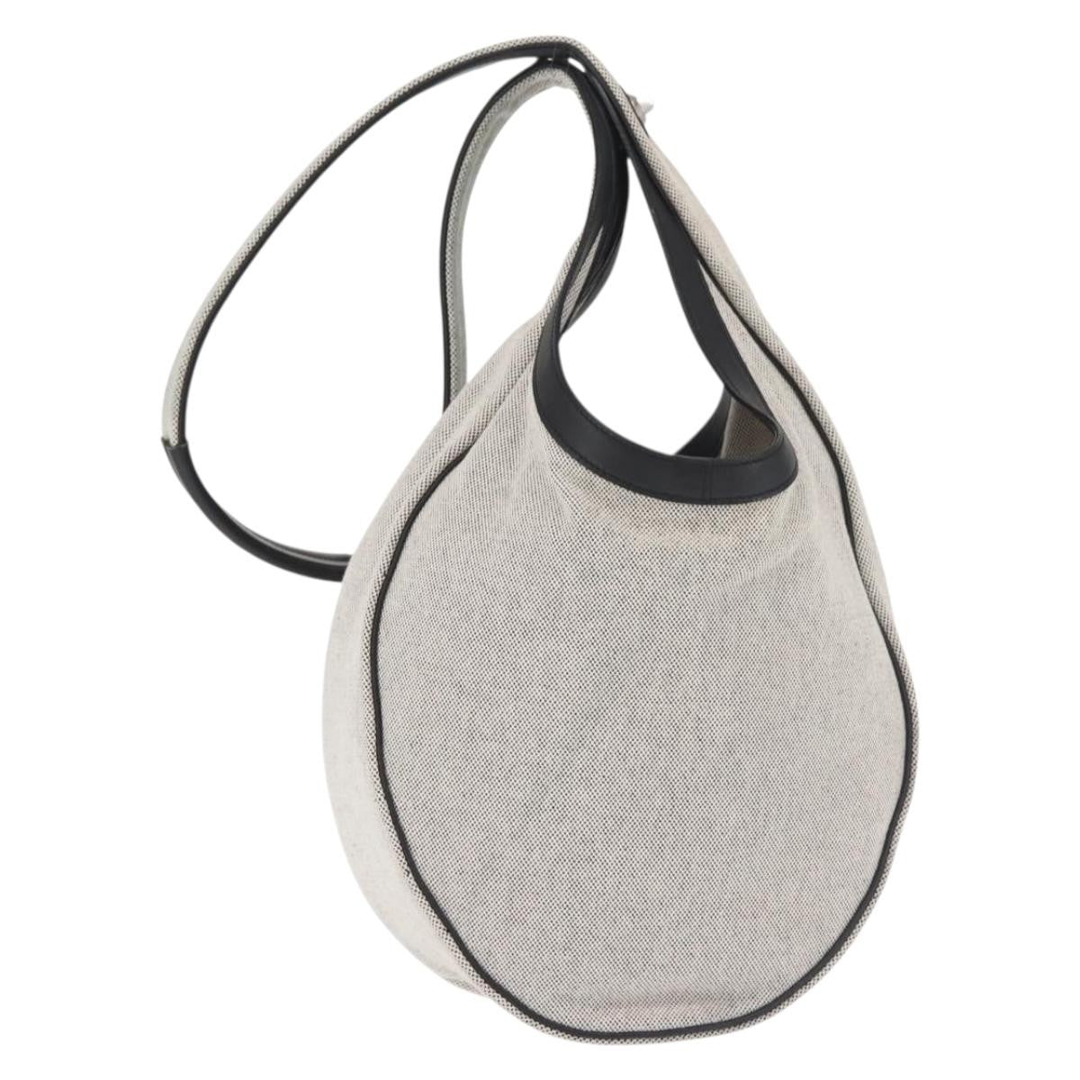 Hermes Sac Luco Canvas with Leather, Gray, Canvas, Handbag