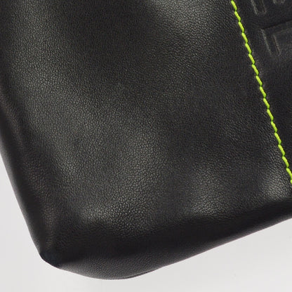 Chanel Lax Pochette Leather, Black, Leather, Clutch