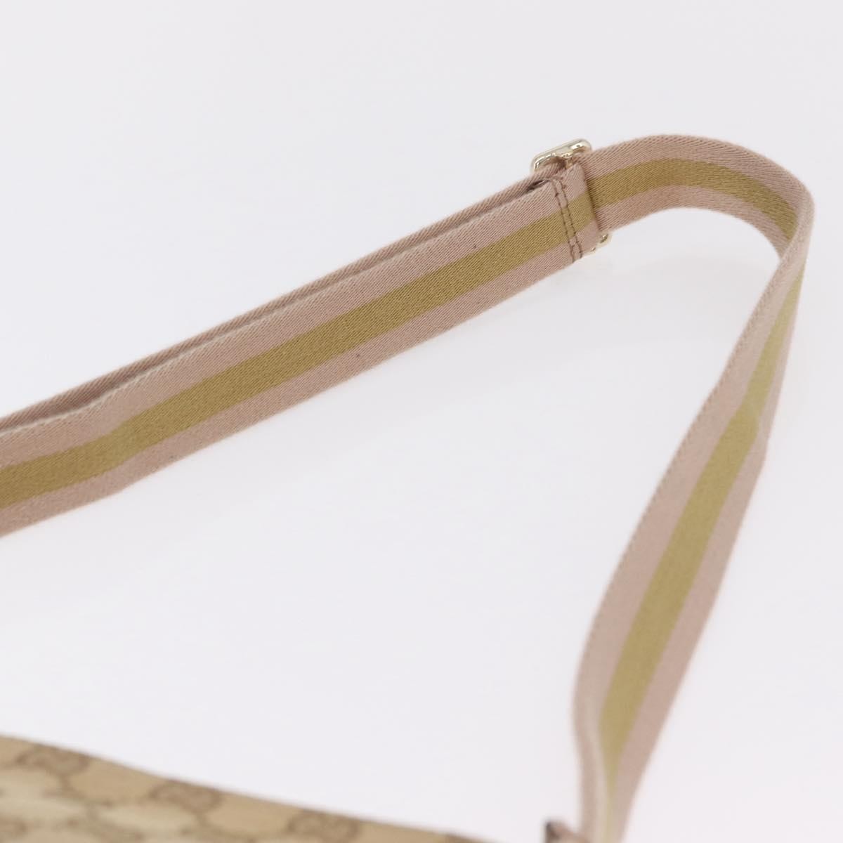 Gucci Web Strap Messenger GG Coated Canvas, Beige, Canvas, Handbag