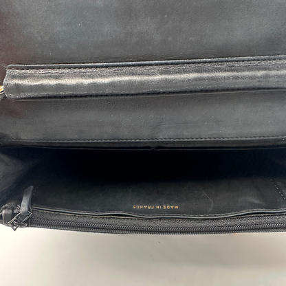 Chanel Wallet On Chain, Black, Leather, shoulder
