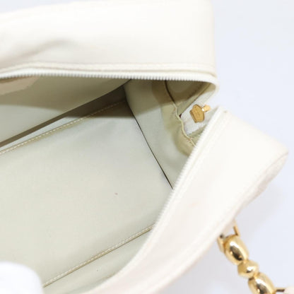 Christian Dior Vintage Leather, White, Leather, Tote Bag