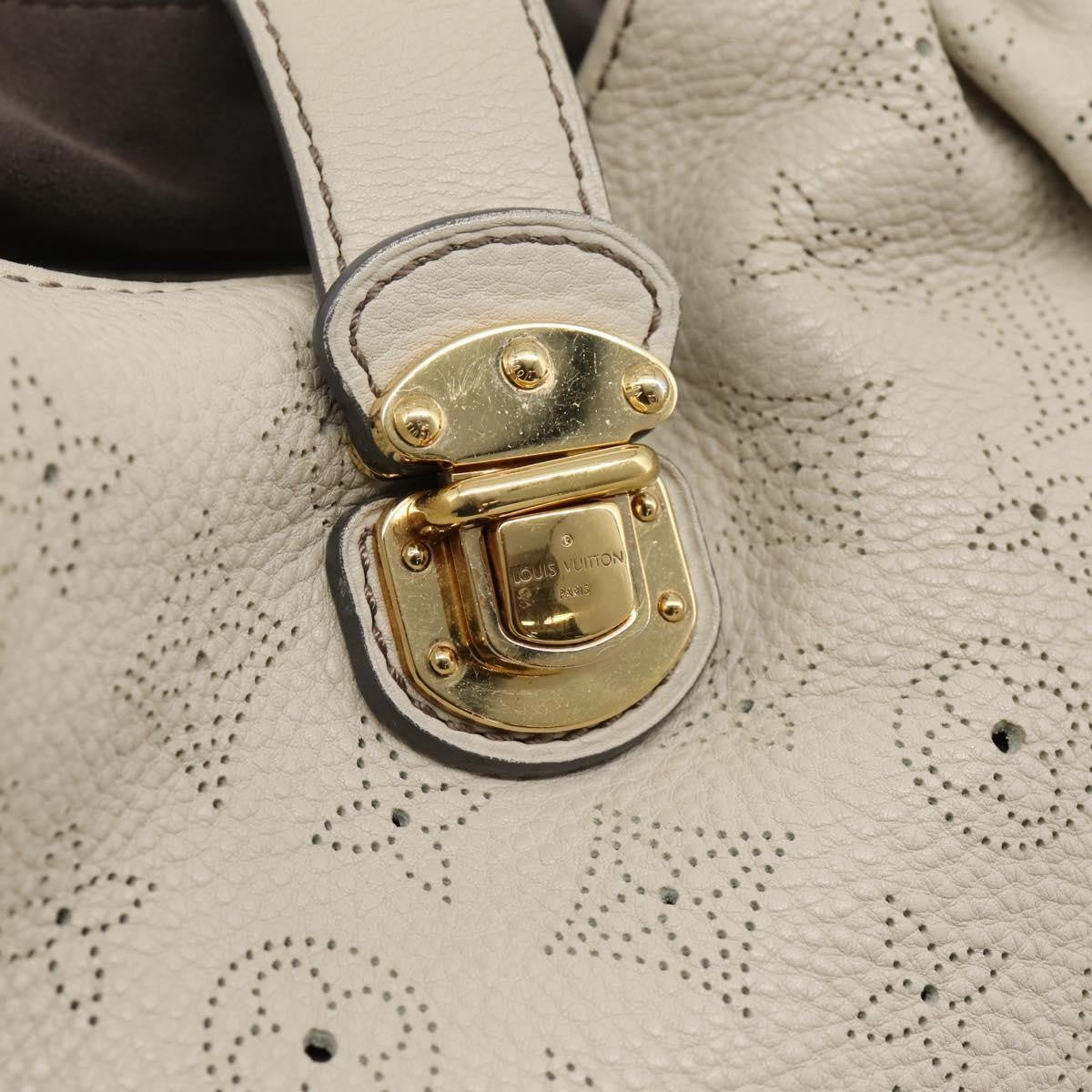 Louis Vuitton L Hobo Mahina Leather, Beige, Leather, Shoulder Bag