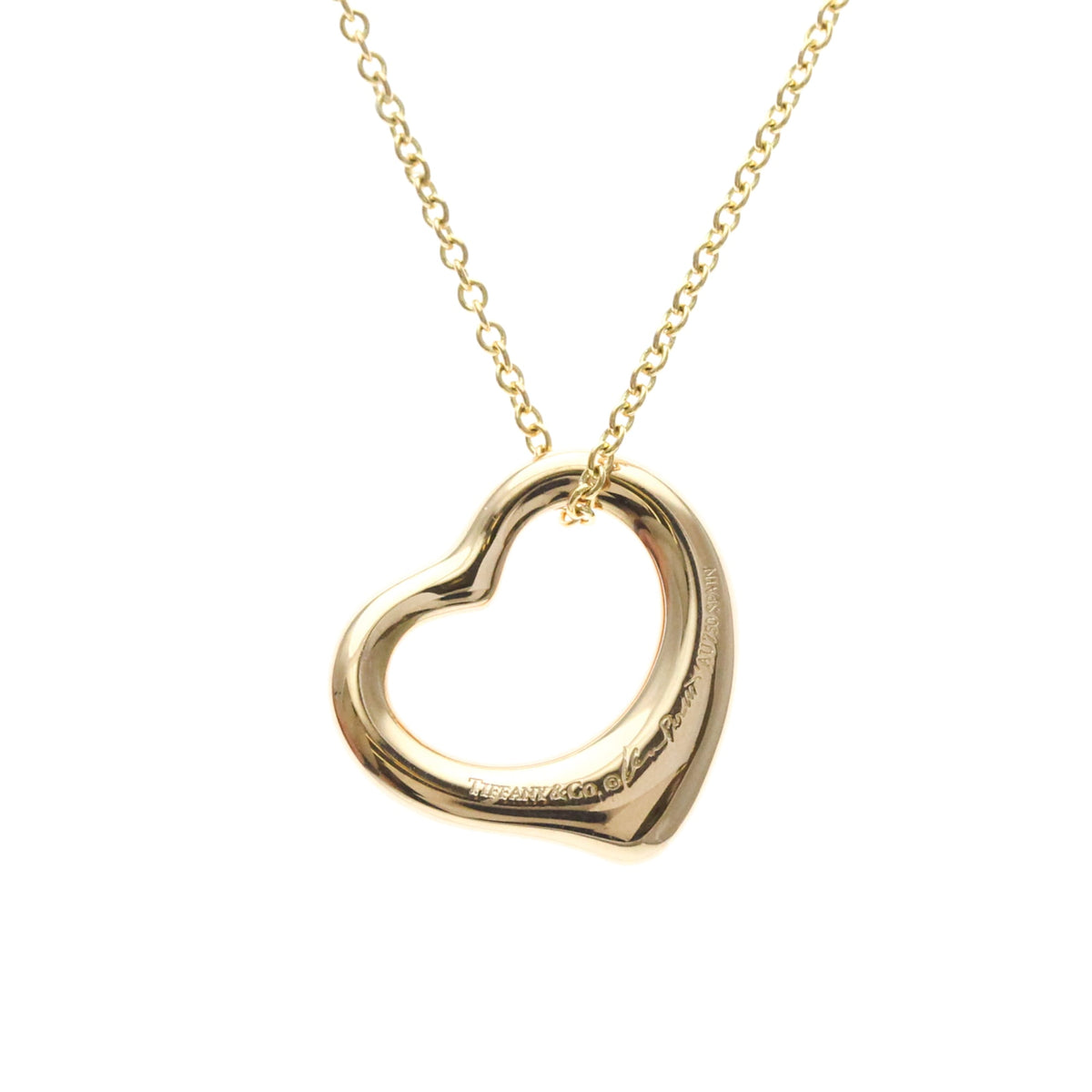 Tiffany & Co. Elsa Peretti Open Heart Pendant 18K Rose Gold, Pink, Pink Gold, Necklace
