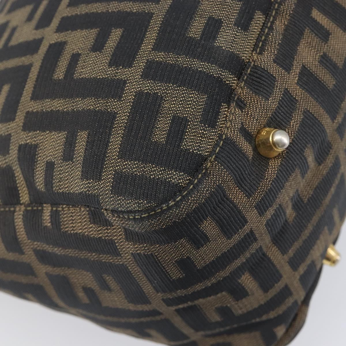 Fendi Vintage FF Handle Zucca Canvas, Brown, Canvas, Tote Bag