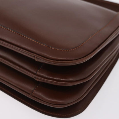 Celine Triomphe Leather, Brown, Leather, Shoulder Bag