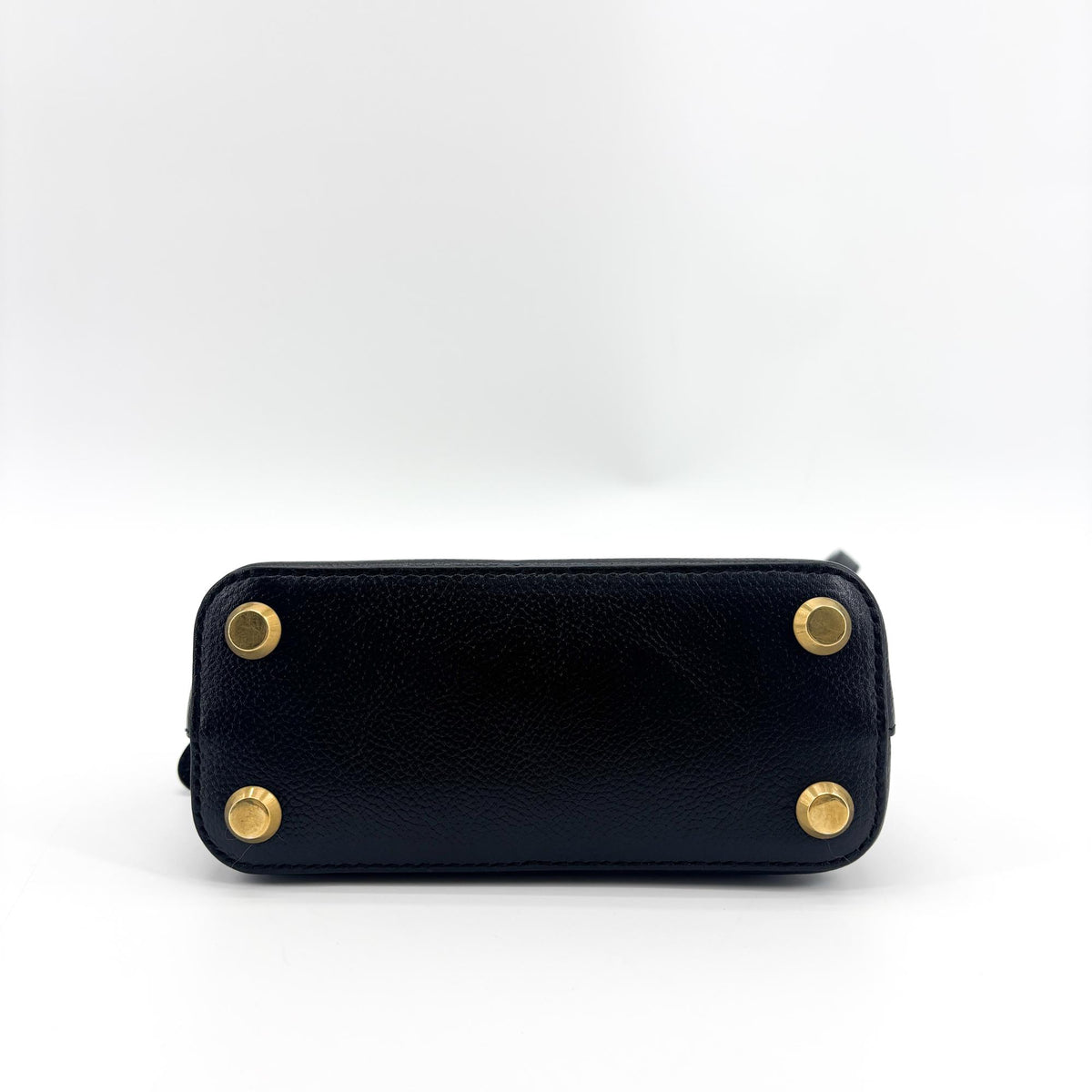 Balenciaga Logo Ville Leather, Black, Leather, Handbag