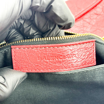 Balenciaga Classic Studs Envelope Strap Clutch Leather, Red, Leather, Clutch