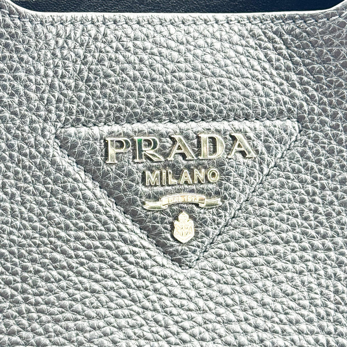 Prada Flou Dynamique Open Vitello Daino, Black, Leather, Tote Bag