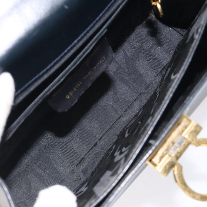 Salvatore Ferragamo Convertible Top Handle Leather, Black, Leather, Handbag