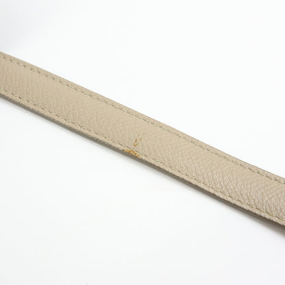 Celine Belt Textured Leather, Beige, Leather, Handbag