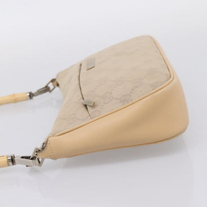 Gucci Bamboo Top Handle GG Canvas, Beige, Canvas, Handbag