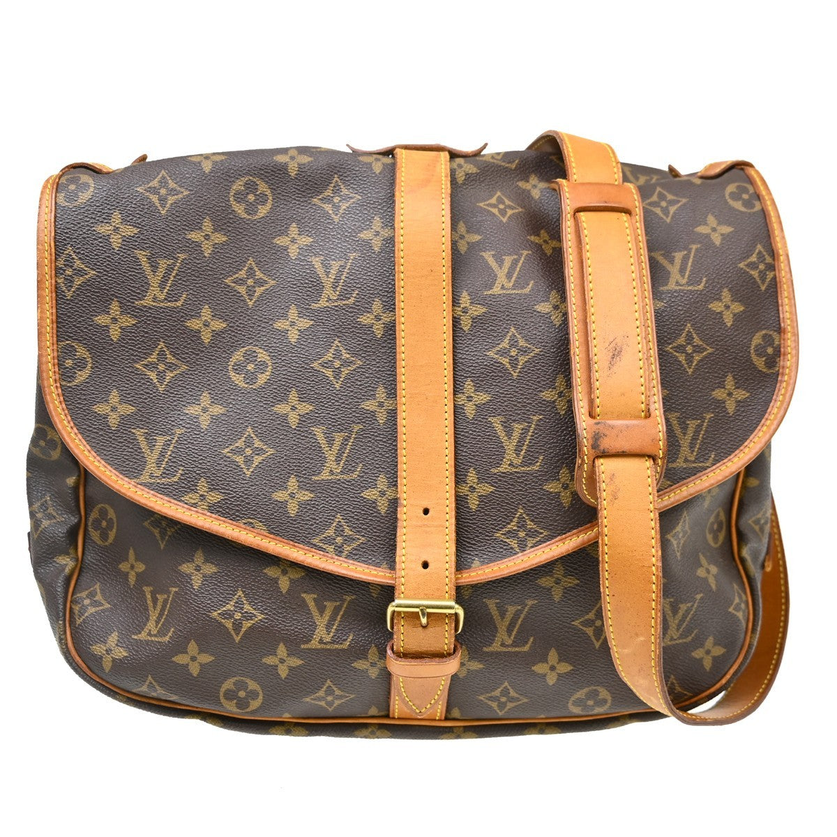 Louis Vuitton Saumur Monogram Canvas, Brown, Canvas, Shoulder Bag