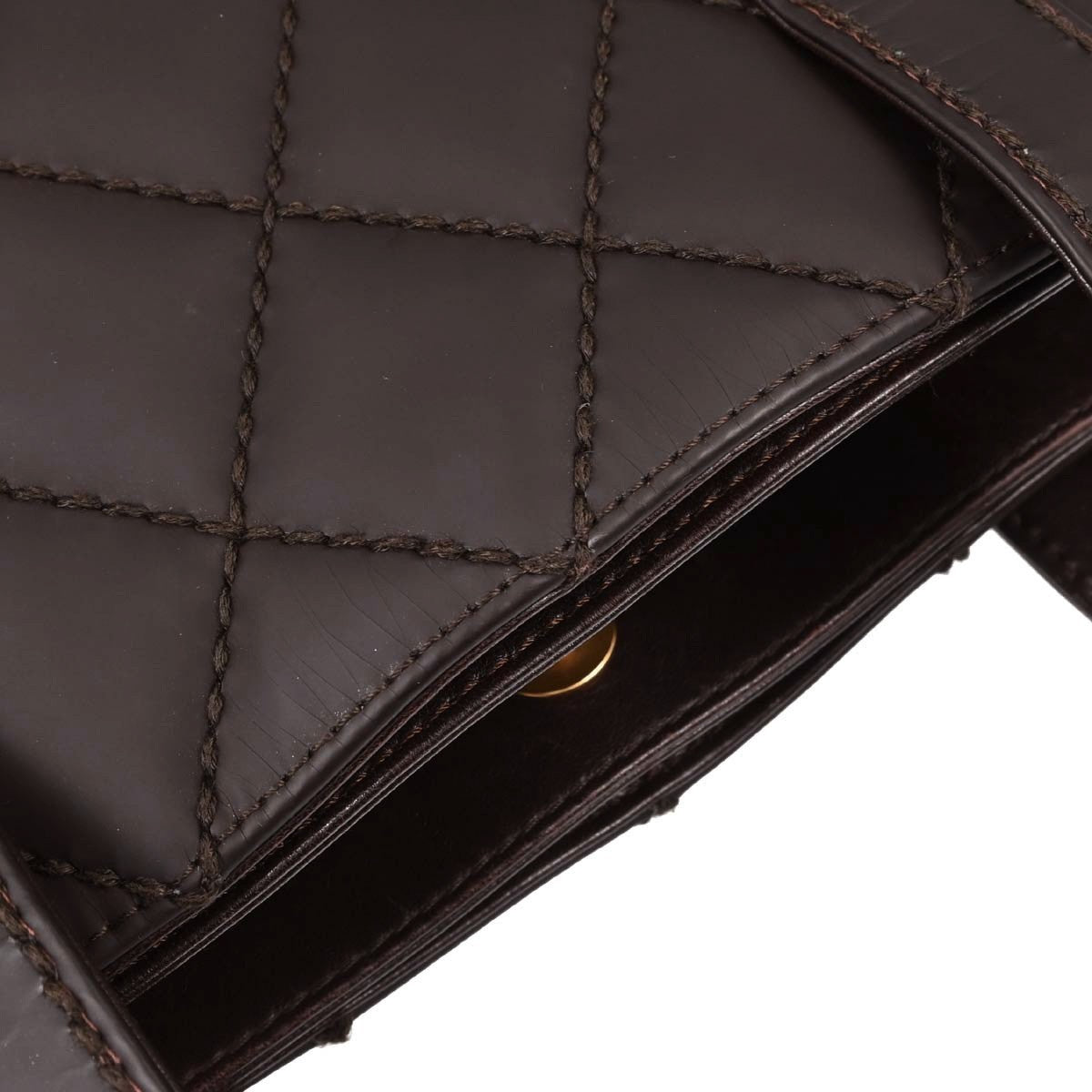 Chanel Surpique Quilted Leather, Brown, Leather, Tote Bag