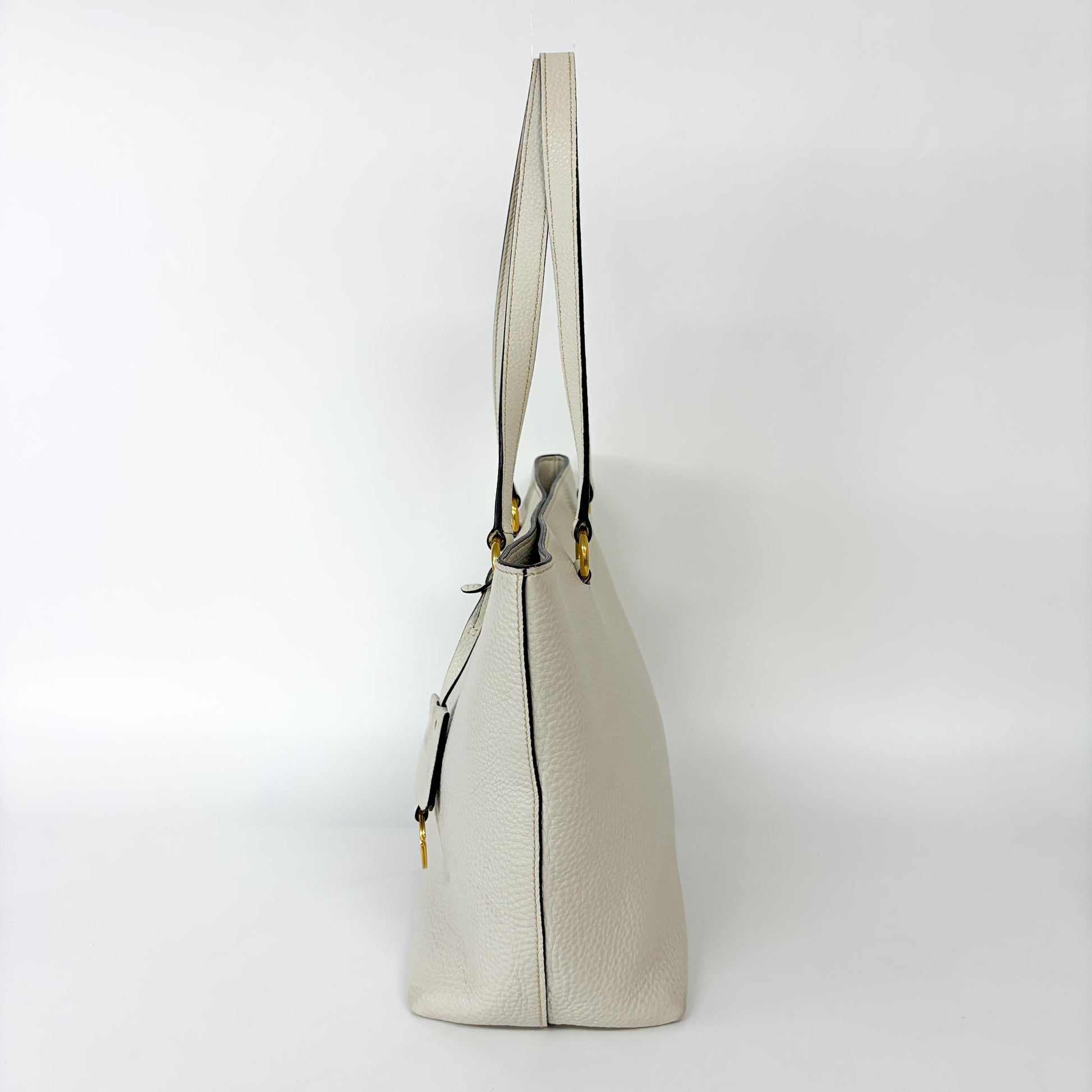 Prada Prada Vitello Phenix Leather Tote Bag Black Large phenix leather, White, Calfskin, Tote Bag
