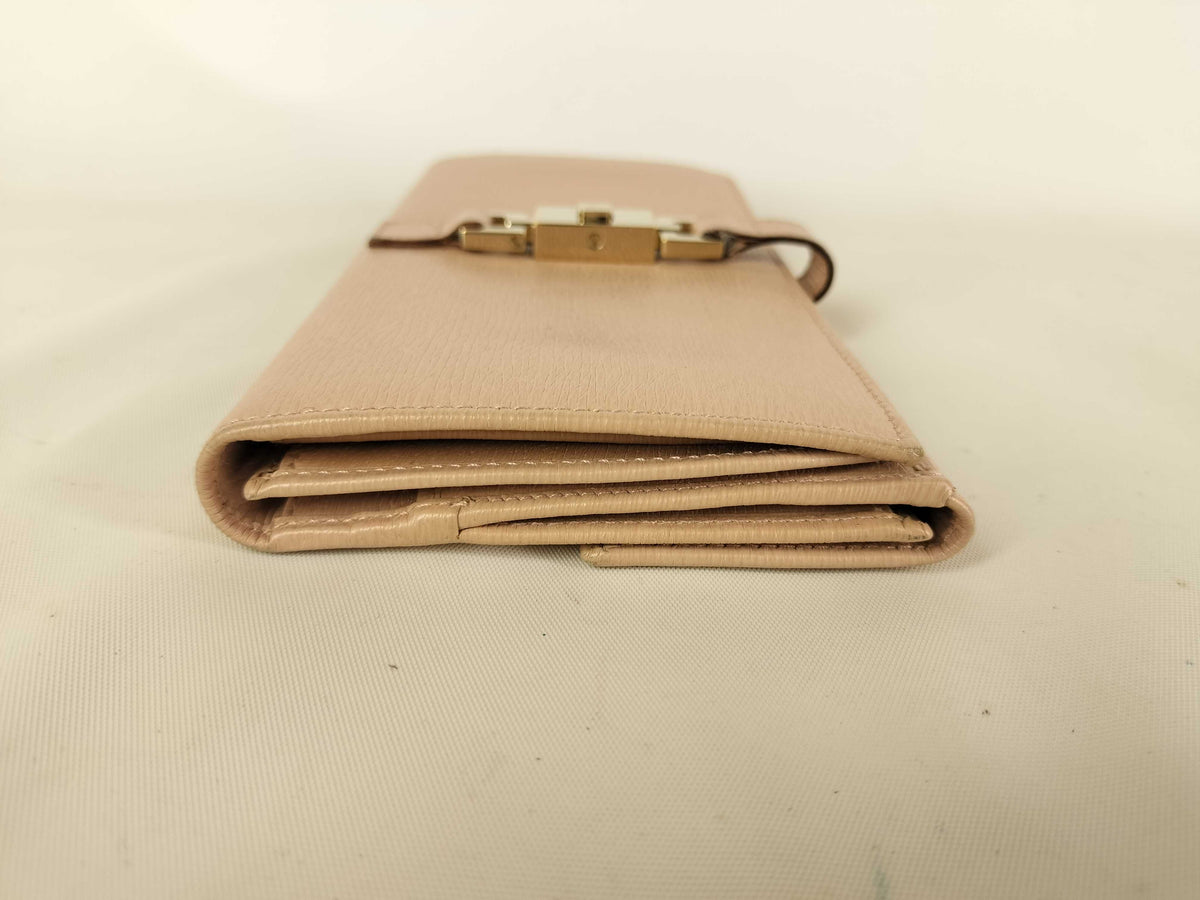 Gucci Jackie Vintage long Leather, Pink, Leather, Wallet