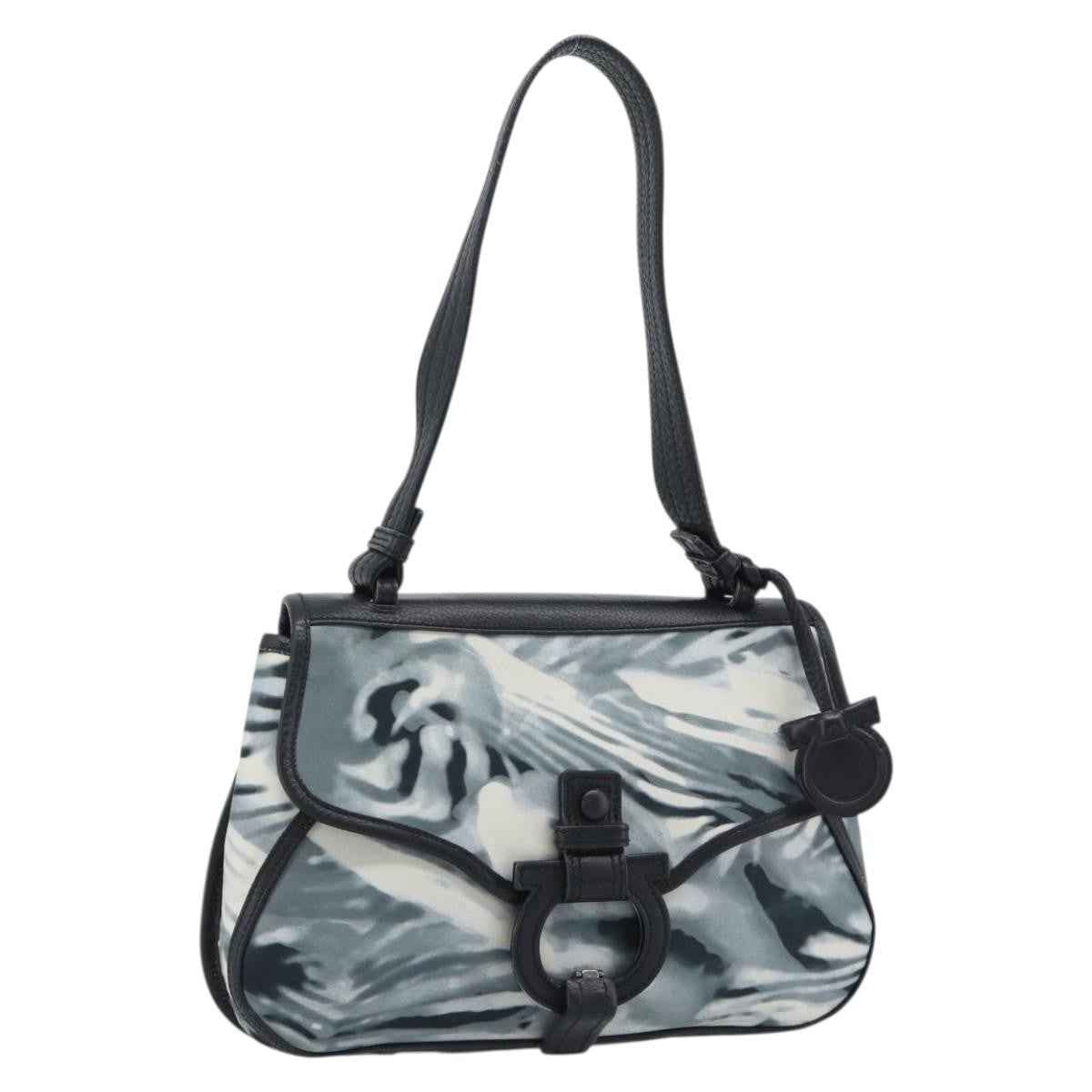 Salvatore Ferragamo Gancini Nylon, Gray, Nylon, Crossbody Bag
