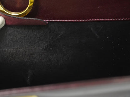 Salvatore Ferragamo Vintage Gancini Chain Leather, Burgundy, Leather, Shoulder Bag