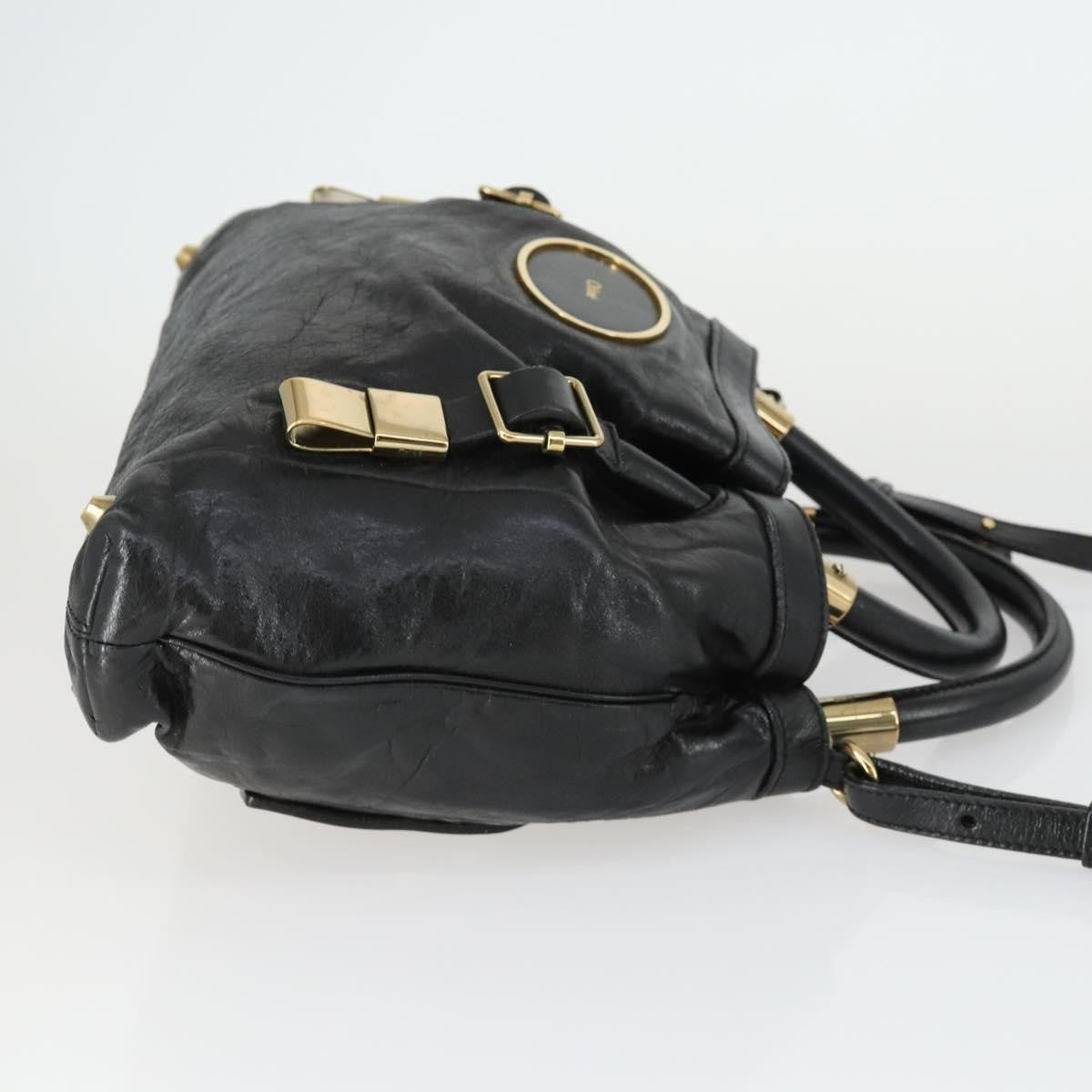 Chloe Victoria Leather, Black, Leather, Handbag