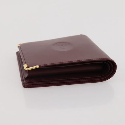 Cartier Coin Purse Must de Cartier Leather, Burgundy, Leather, Wallet