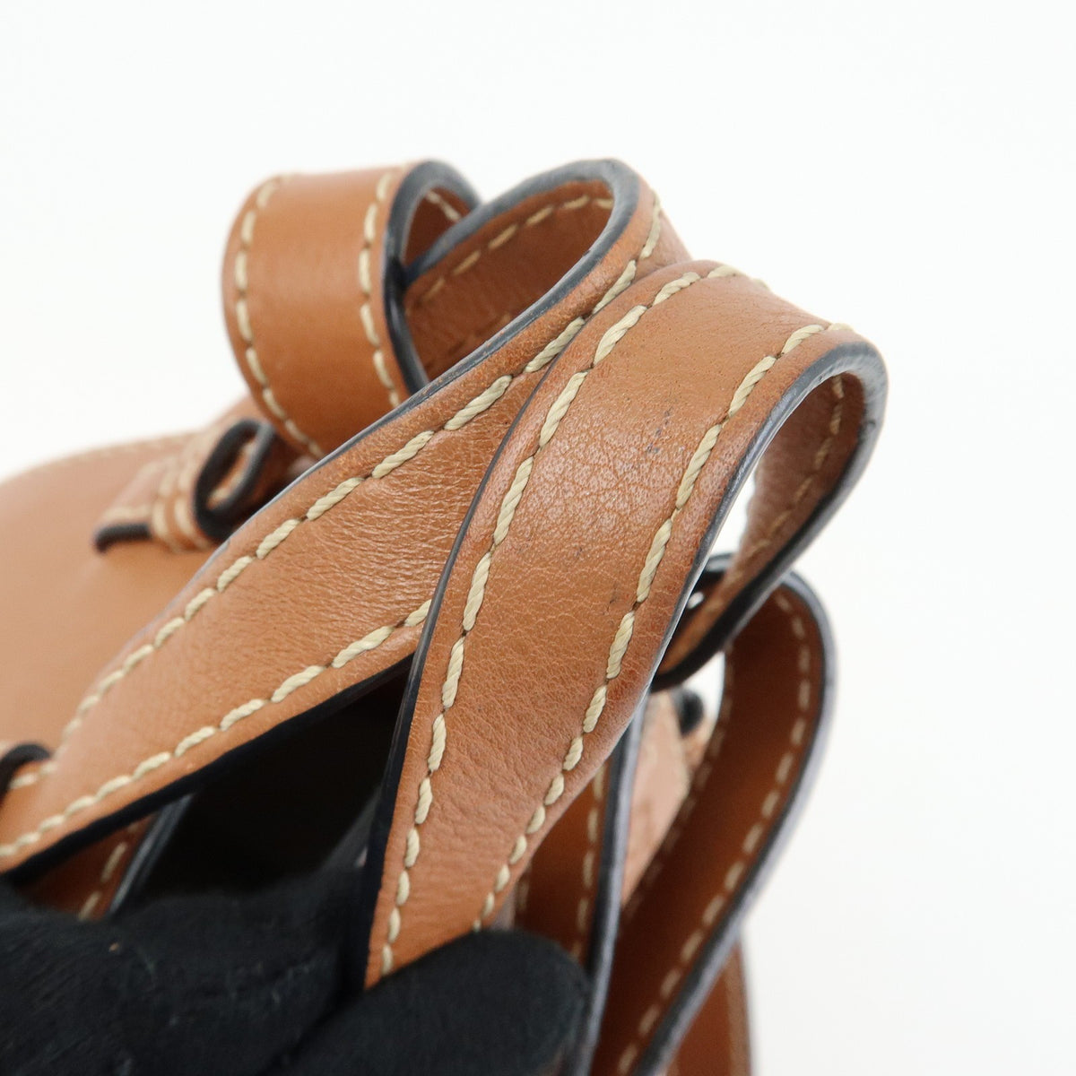 Loewe Hammock Leather and Canvas, Brown, Leather, Handbag