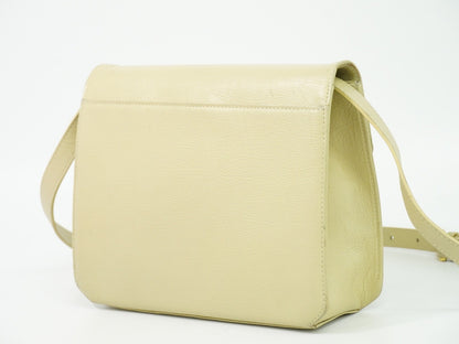 Saint Laurent Uptown Leather, Beige, Leather, Crossbody Bag